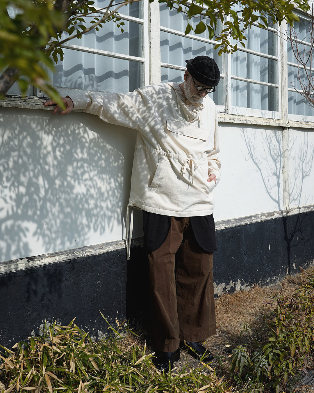 Brushed Cotton Flannel Biowash French Anorak Parka