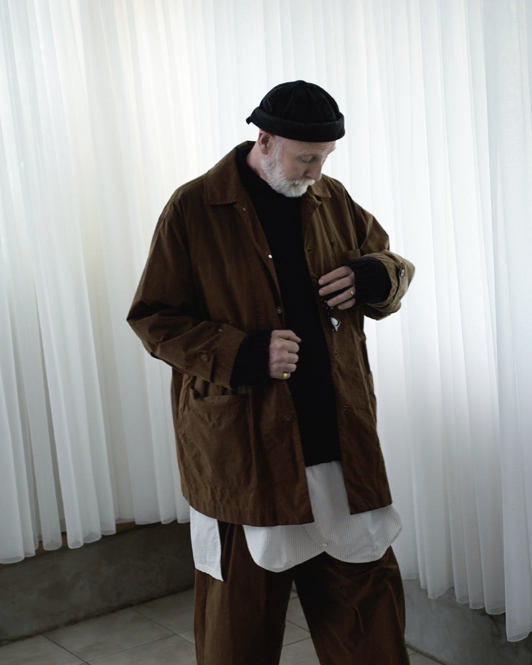 Oiled Wax Washed Moleskin 6-pocket Coverall