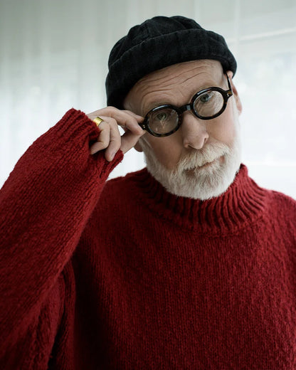 Wool Blend High Neck Hand-like Knit Sweater