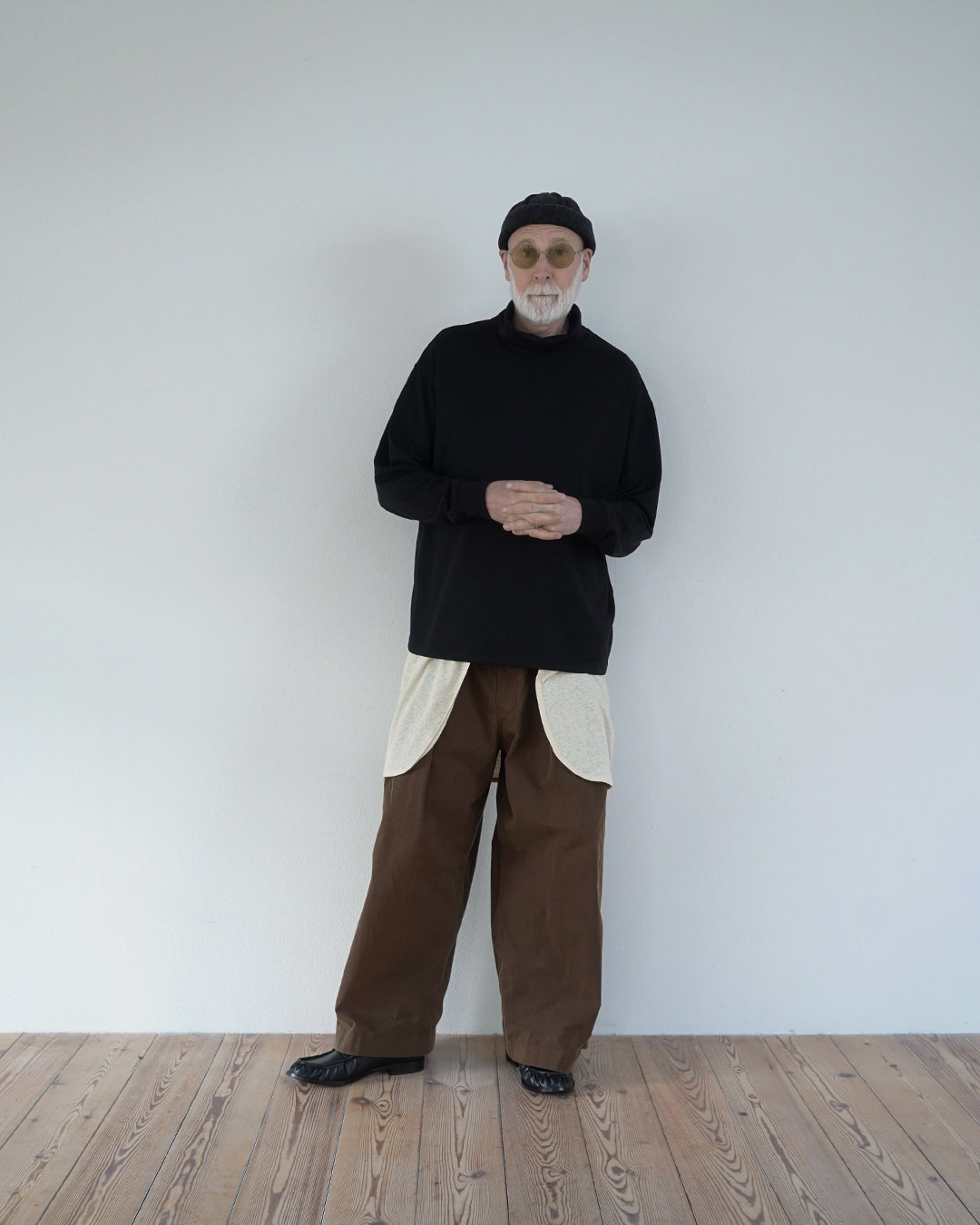 Super100s Wool Plating Turtleneck L/S Logo TEE