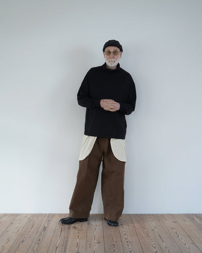 Super100s Wool Plating Turtleneck L/S Logo TEE