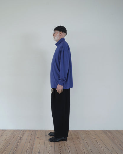 Super100s Wool Plating Turtleneck L/S Logo TEE