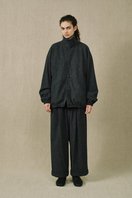 Double Pleated Cropped Trousers