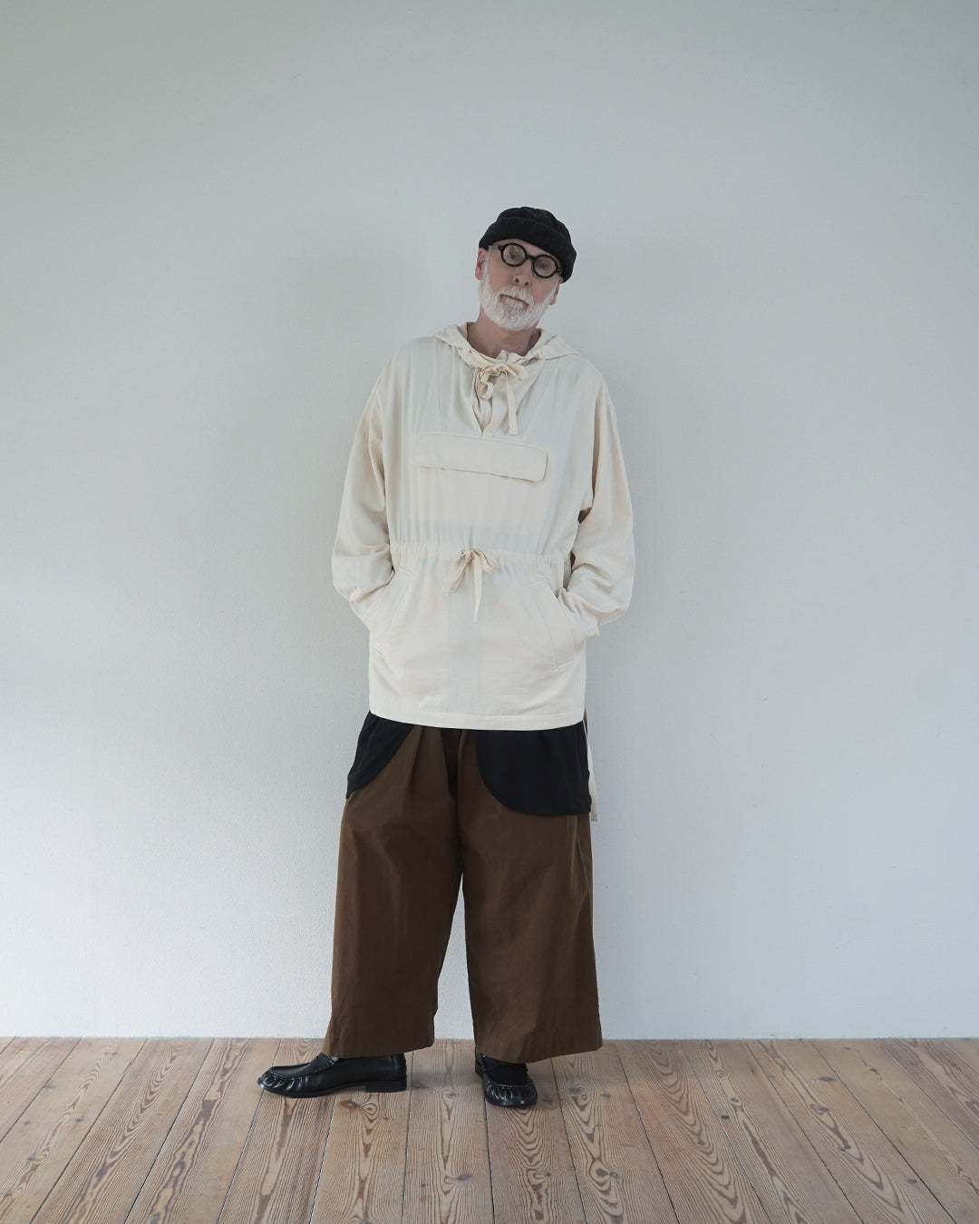 Brushed Cotton Flannel Biowash French Anorak Parka