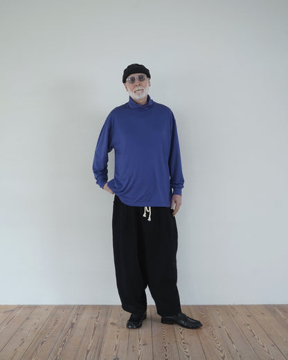 Super100s Wool Plating Turtleneck L/S Logo TEE