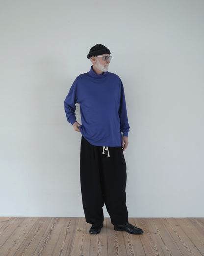 Super100s Wool Plating Turtleneck L/S Logo TEE