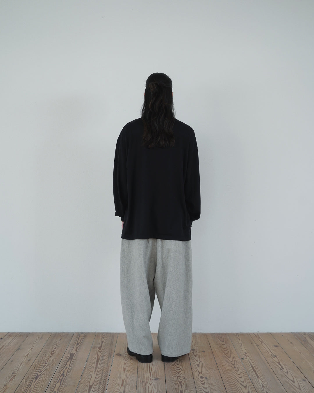Super100s Wool Plating Turtleneck L/S Logo TEE