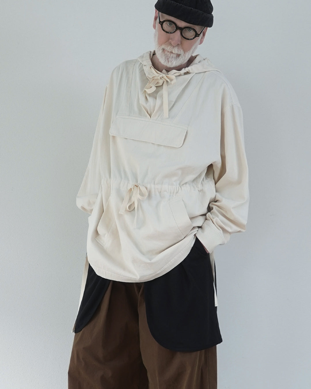 Brushed Cotton Flannel Biowash French Anorak Parka