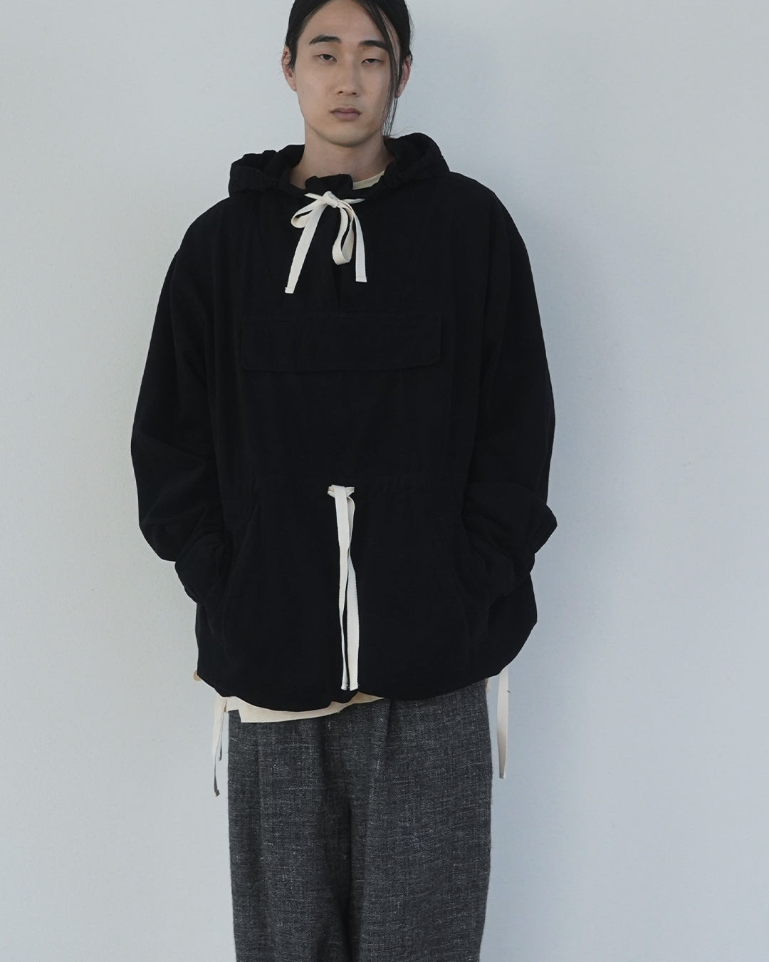 Brushed Cotton Flannel Biowash French Anorak Parka