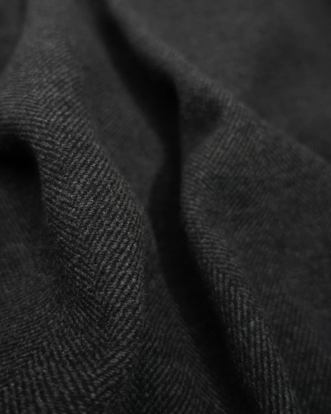 Wool Brend Herringbone Tweed Volume Zip Blouson