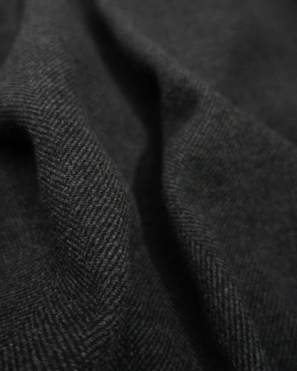 Wool Brend Herringbone Tweed Volume Zip Blouson