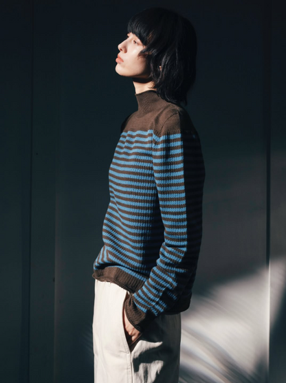 Stripe Turtleneck Top