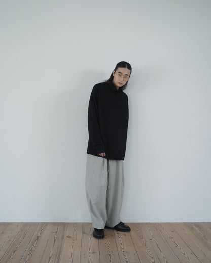 Super100s Wool Plating Turtleneck L/S Logo TEE