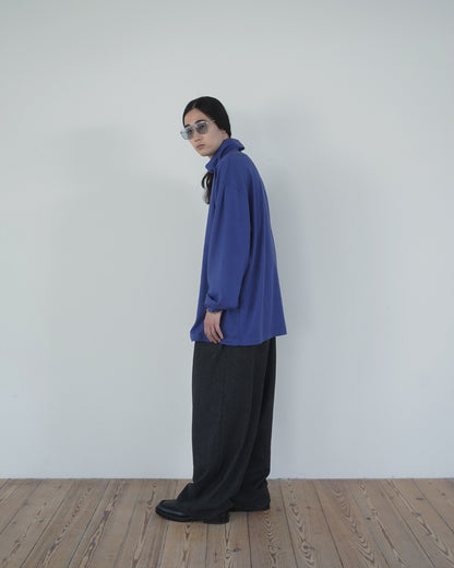 Super100s Wool Plating Turtleneck L/S Logo TEE