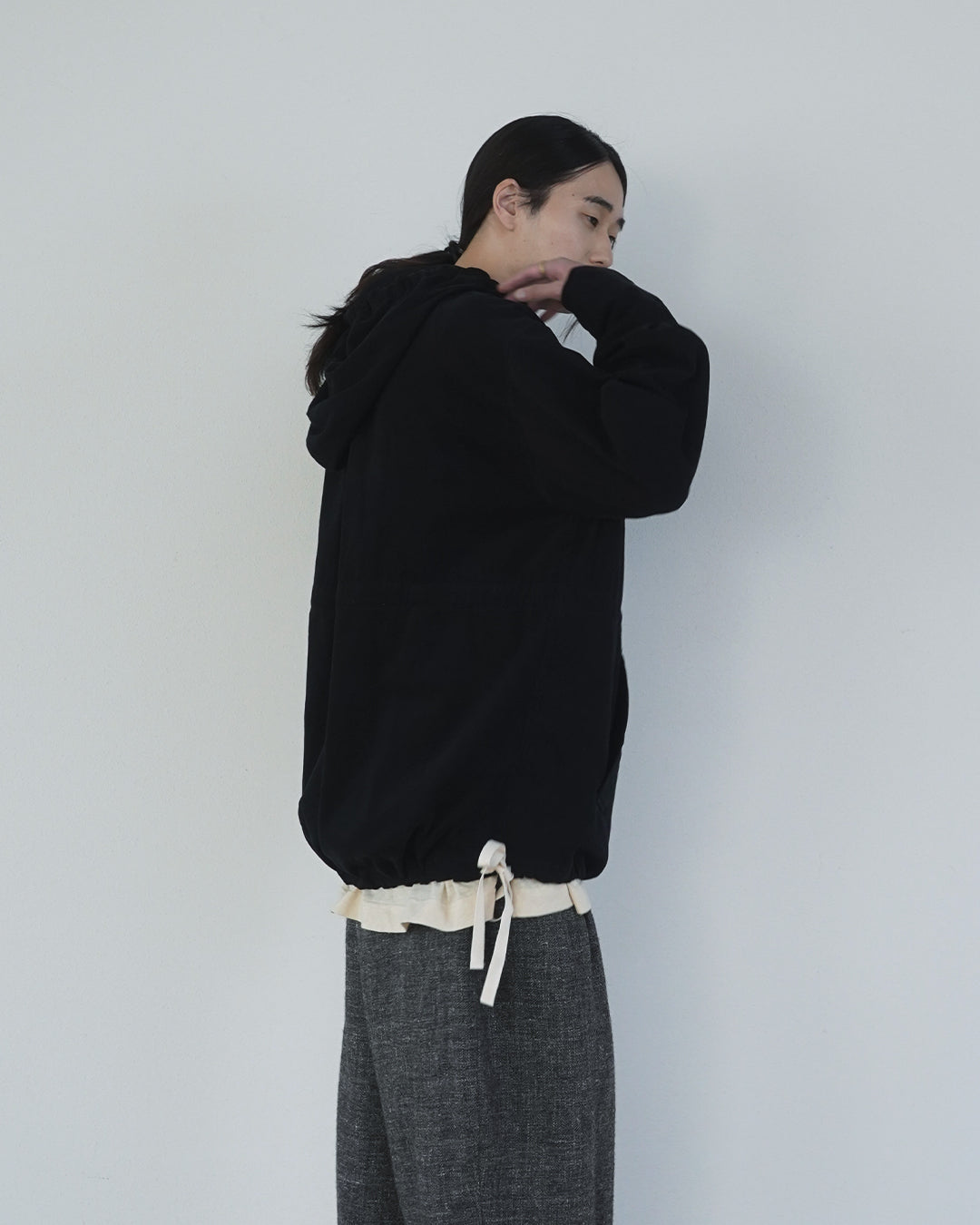 Brushed Cotton Flannel Biowash French Anorak Parka