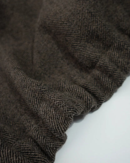 Wool Brend Herringbone Tweed Volume Zip Blouson