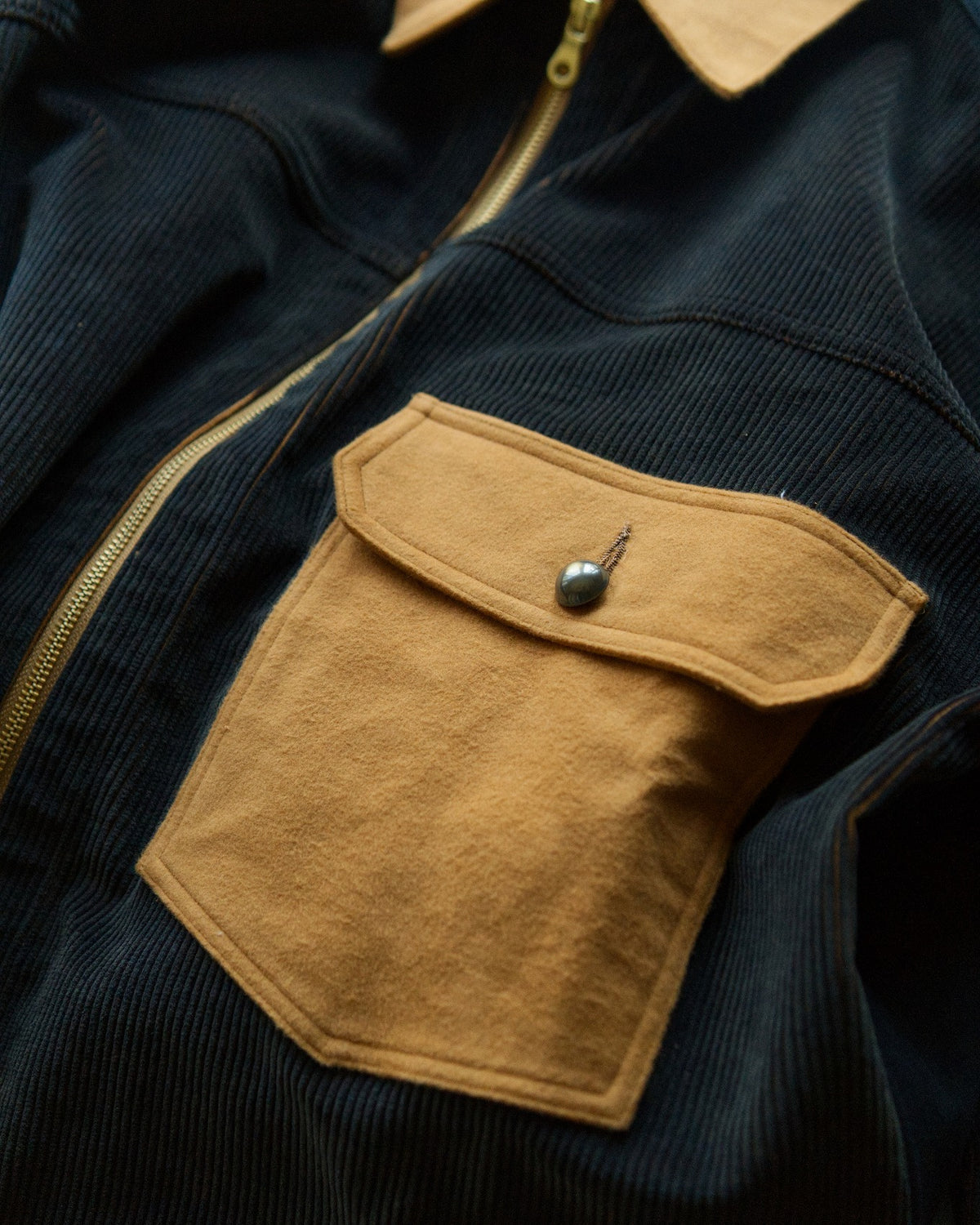 Indigo Vintage Corduroy Docking Denim Jacket