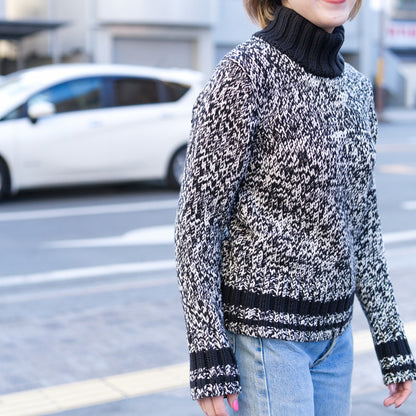 Chunky high neck knit sweater