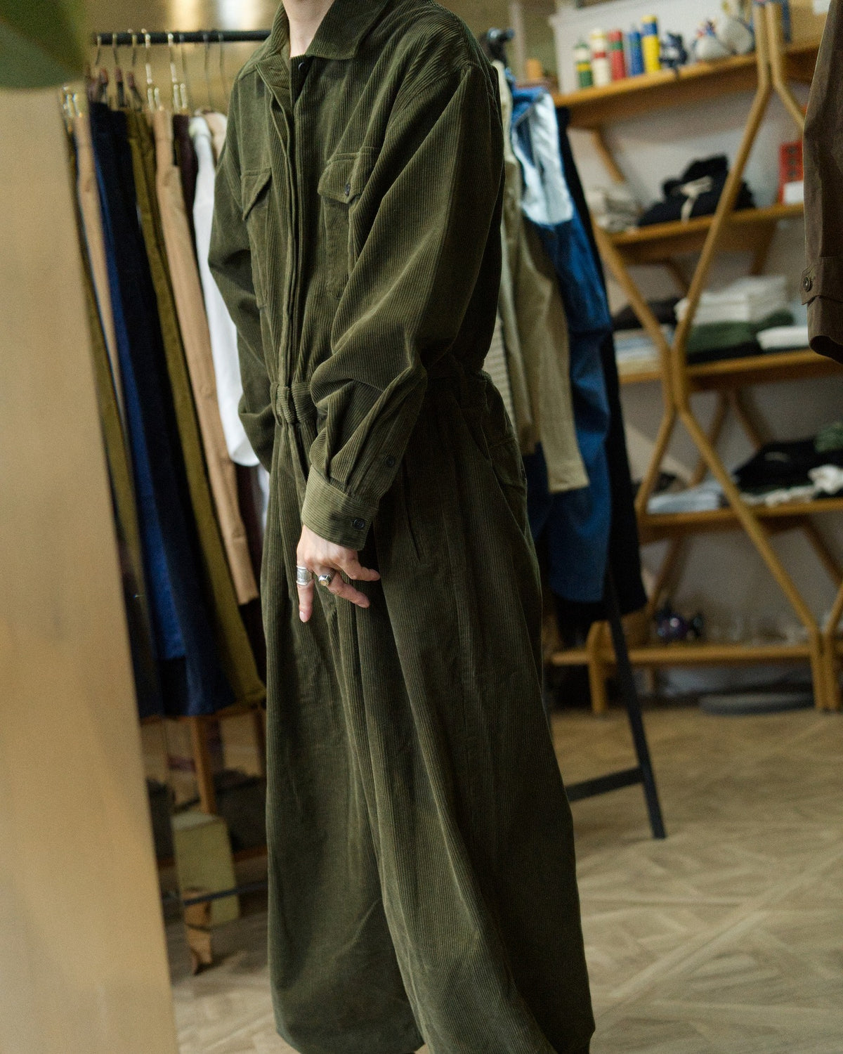 Vintage Washed Corduroy Euromilitary Jumpsuit