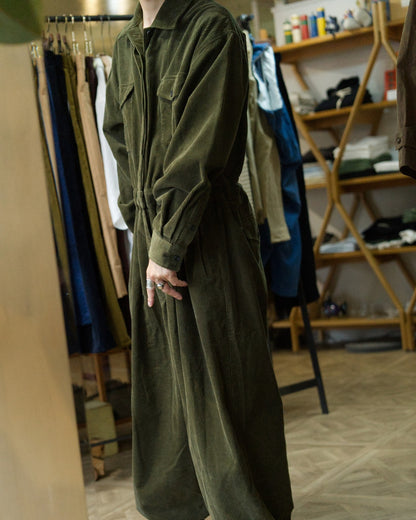 Vintage Washed Corduroy Euromilitary Jumpsuit