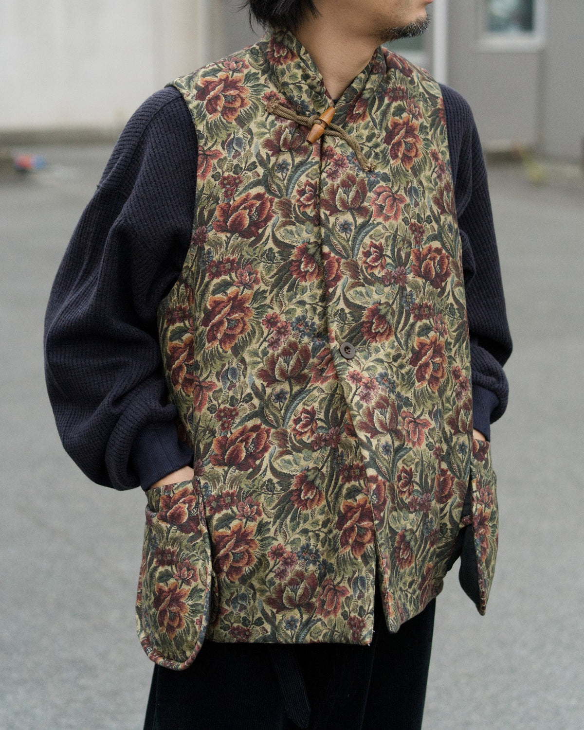Railway waistcoat - Train seat pattern print