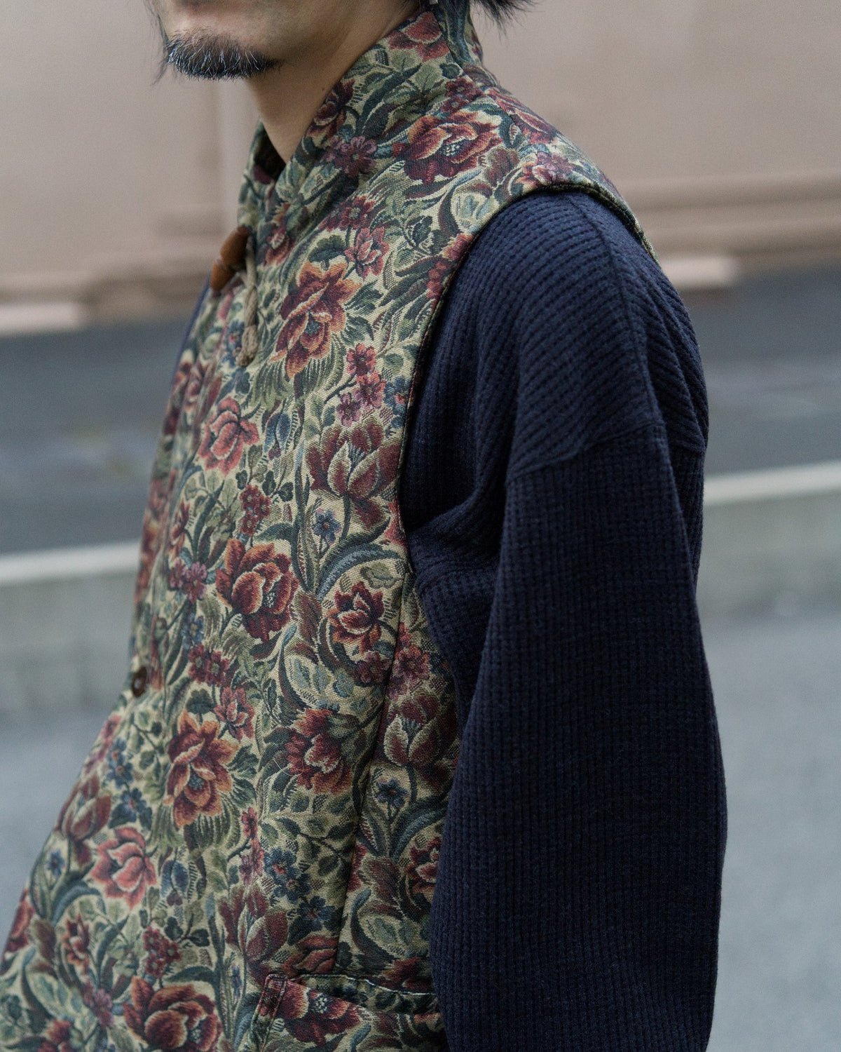 Railway waistcoat - Train seat pattern print