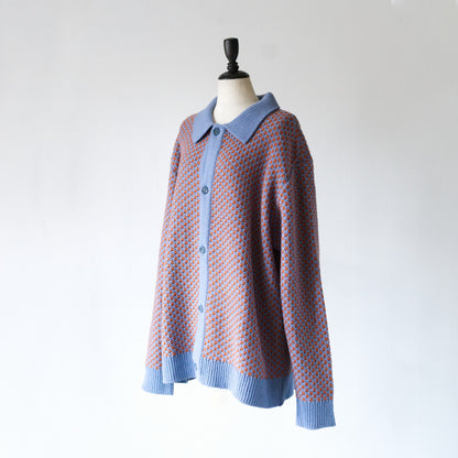 Jacquard knitted cardigan