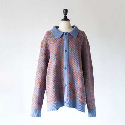 Jacquard knitted cardigan