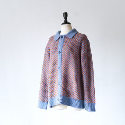 Jacquard knitted cardigan