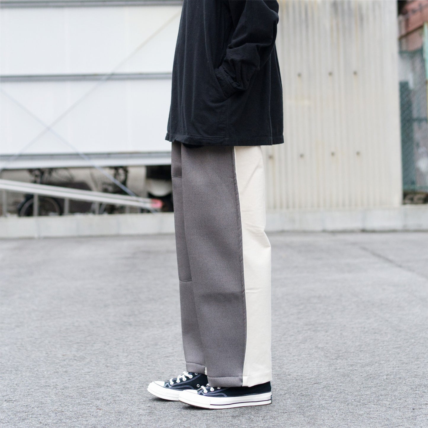 Bonding moleskin straight pants