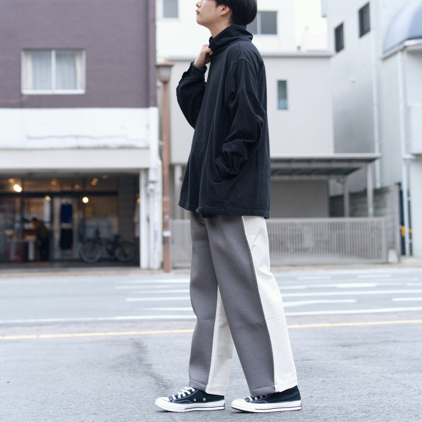 Bonding moleskin straight pants