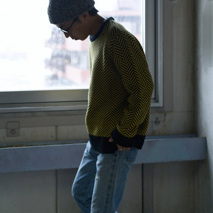 wool jacquard knit pullover