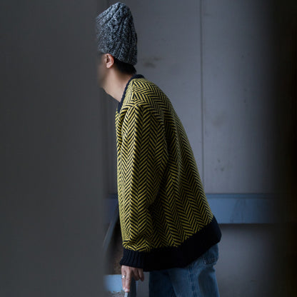 wool jacquard knit pullover