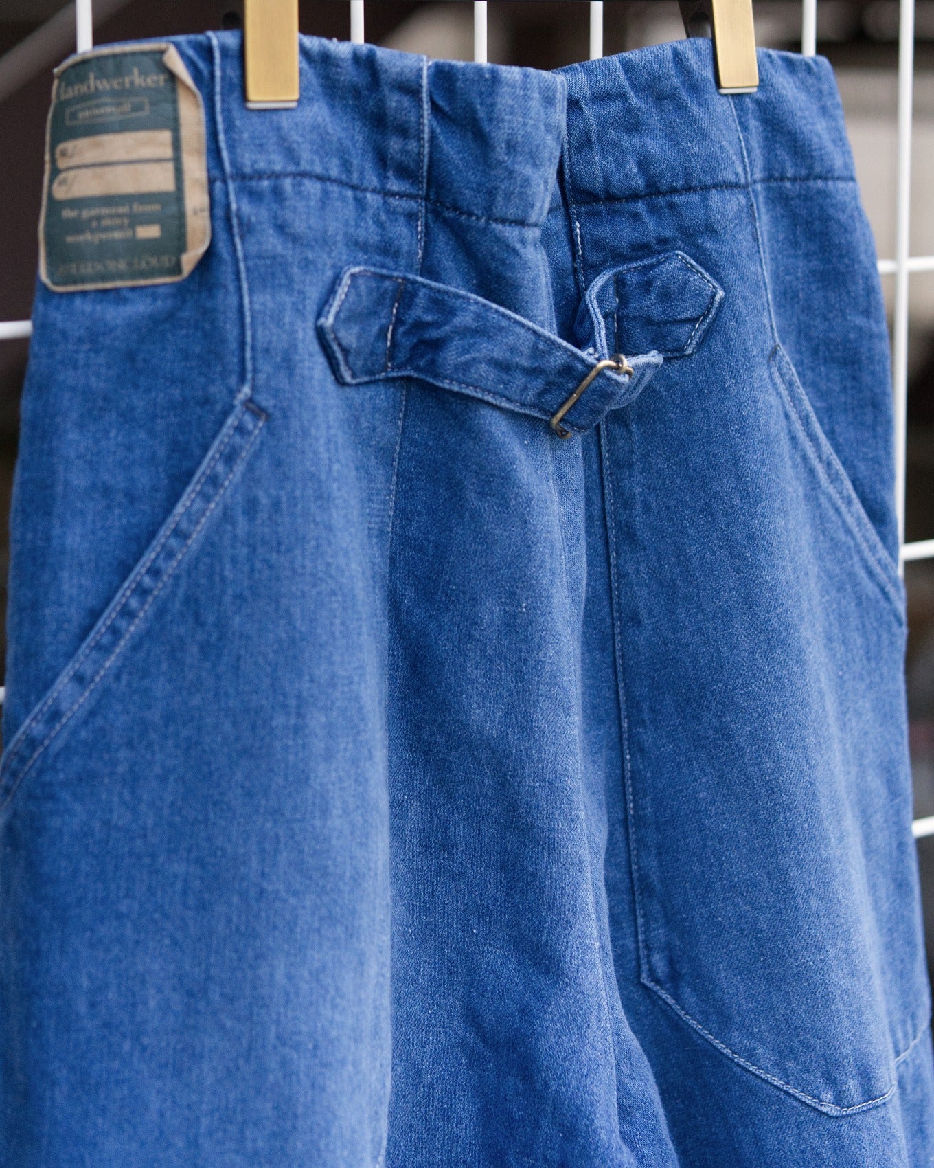 HW wide trousers - washed denim