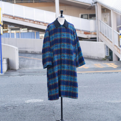 Wool Check Long Coat