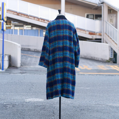 Wool Check Long Coat