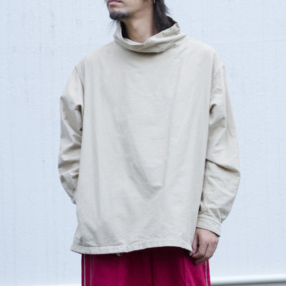 Brushed Cotton High Neck Pullover