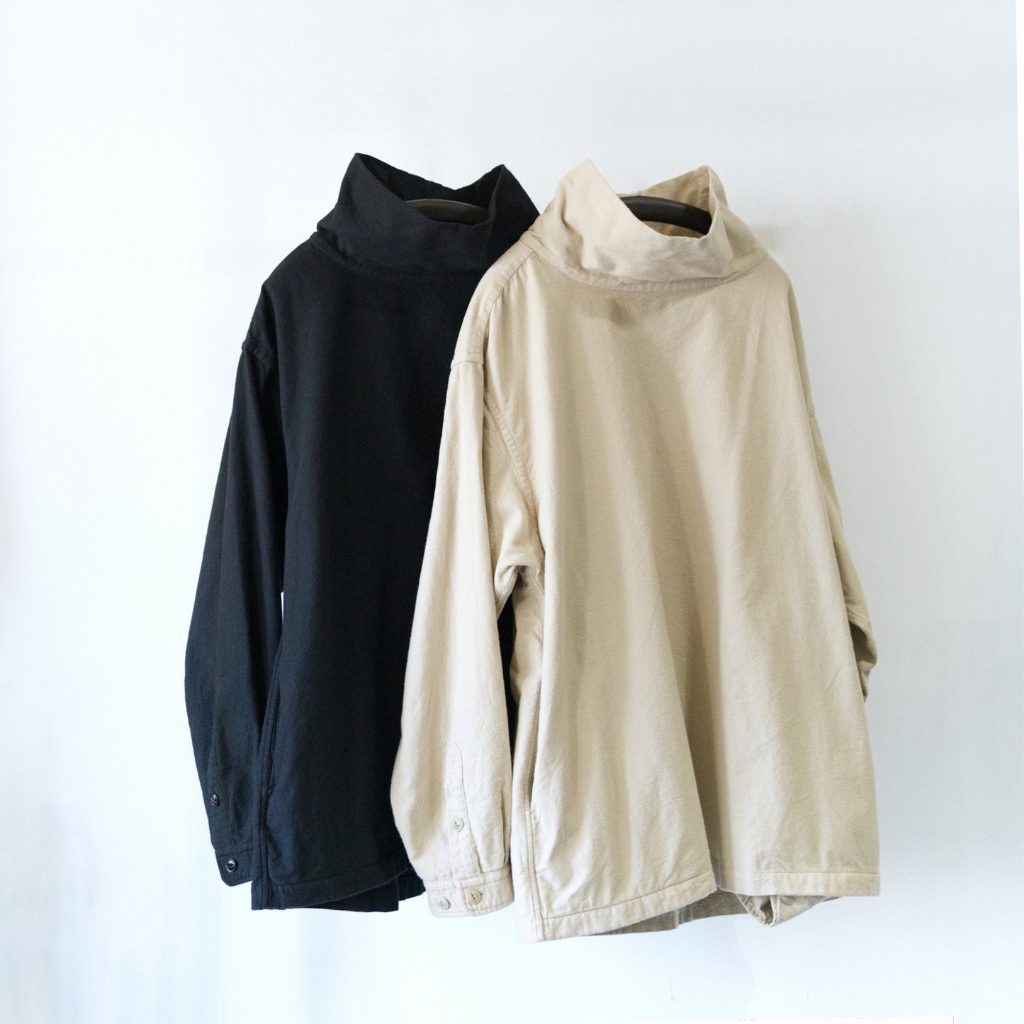 Brushed Cotton High Neck Pullover