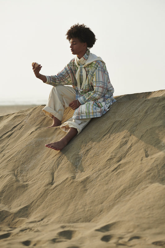 Merchant travelers coat - Handwritten map check