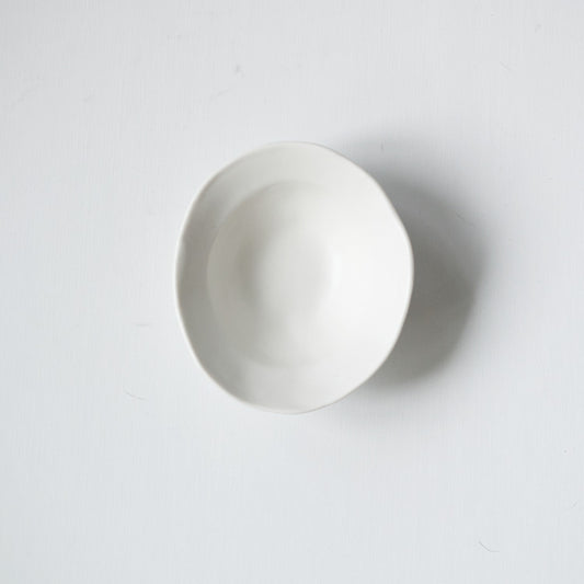 White porcelain matte rim oval deep bowl (small)