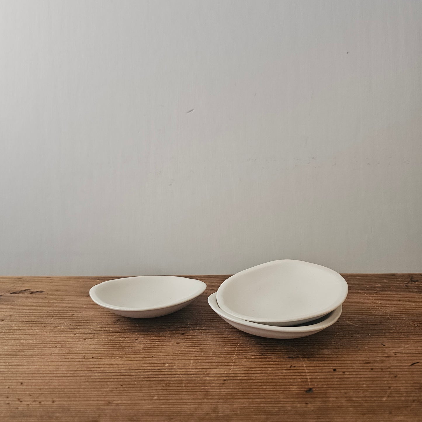 たたら豆皿(浅)-白磁マット