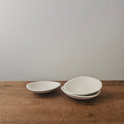 たたら豆皿(浅)-白磁マット