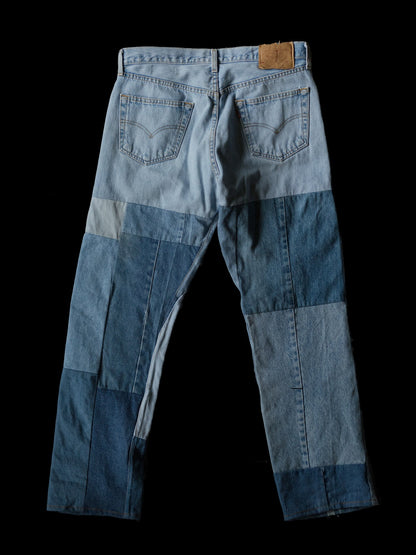ajouter 11th Anniversary patchwork denim pants