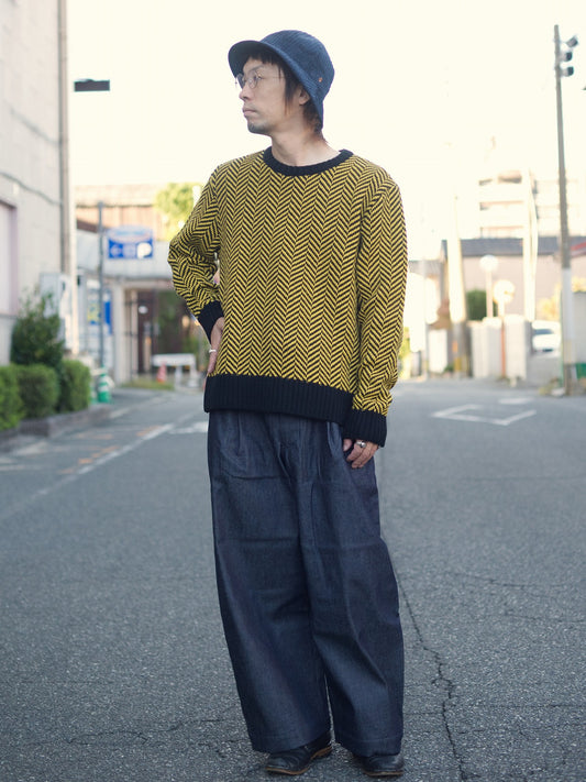 wool jacquard knit pullover
